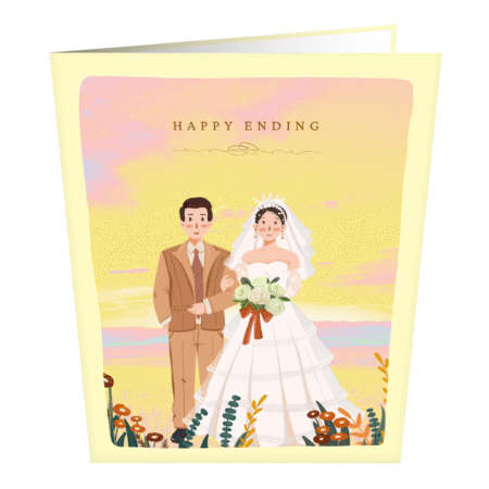 Happy Ending Greeting Card – A Fairytale Love Wrapped in Paper