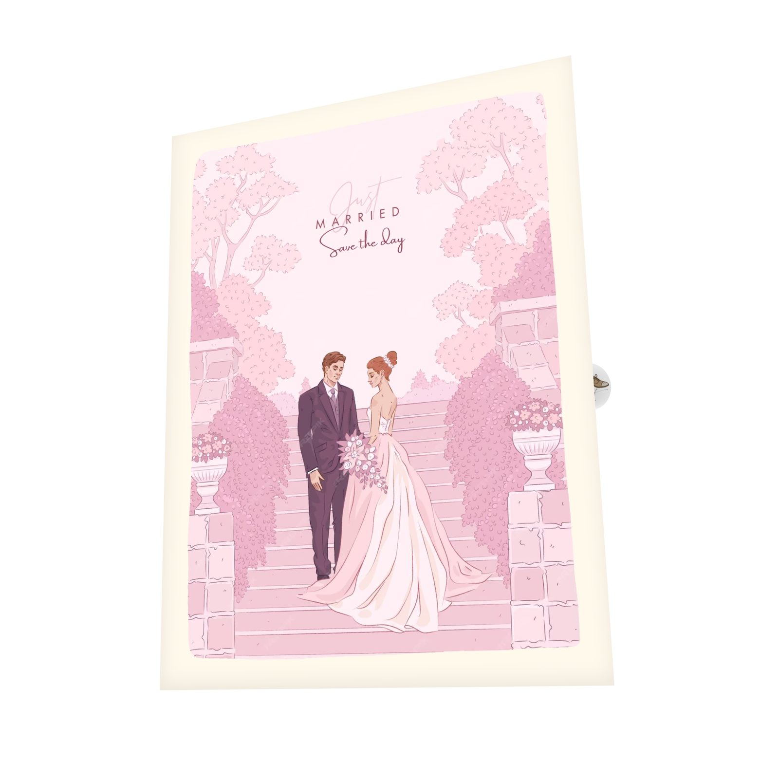Romantic Wedding Couple Greeting Cardup 2D Greeting Card view 5 (12) Romantic Wedding Couple Greeting Card