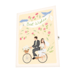 Wedding Couple On Bike Greeting Card (4)