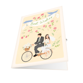 Wedding Couple On Bike Greeting Card