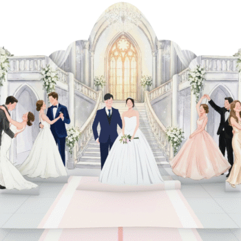 Korea Wedding 3D Pop Up Card
