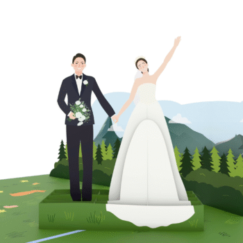 Wedding In Mountain 3D Pop Up Card
