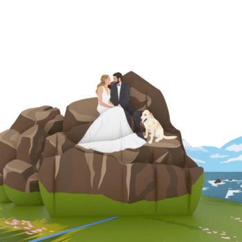 Wedding On Beach 3D Pop Up Card